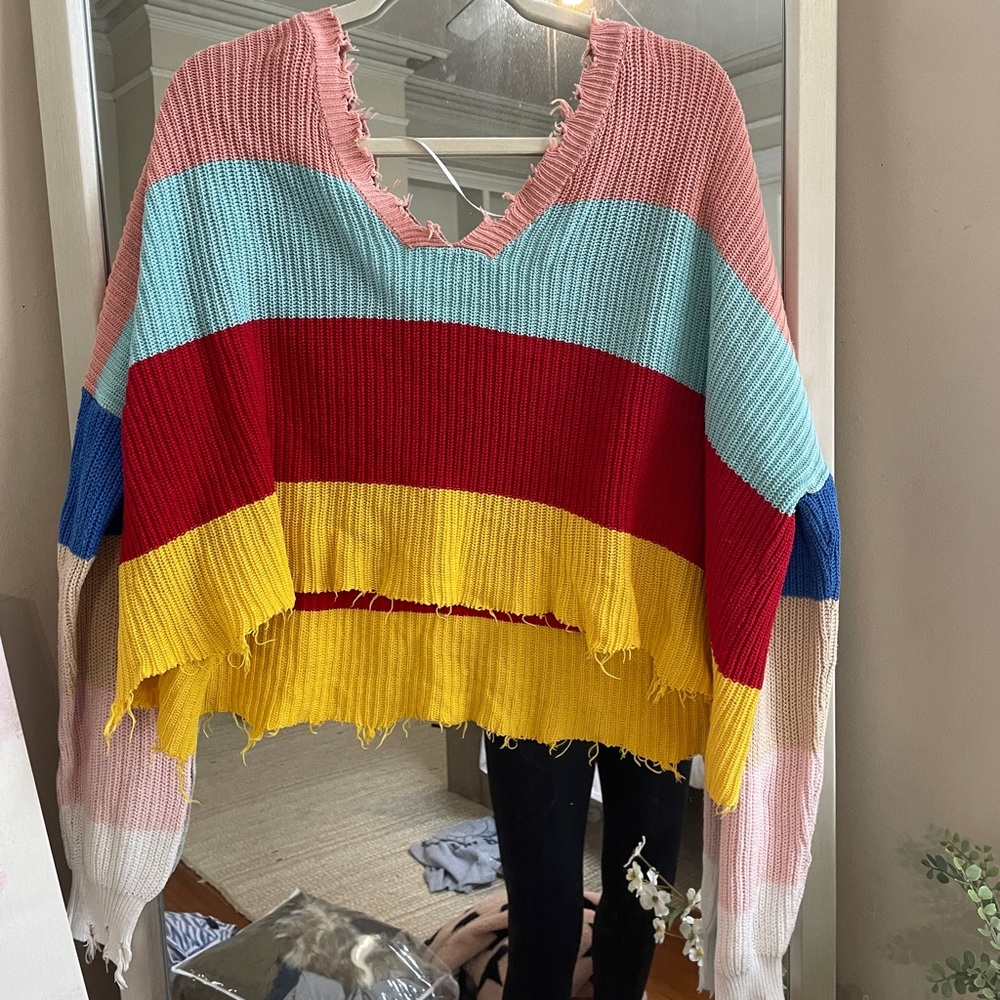 Rainbow Sweater. Size Large.